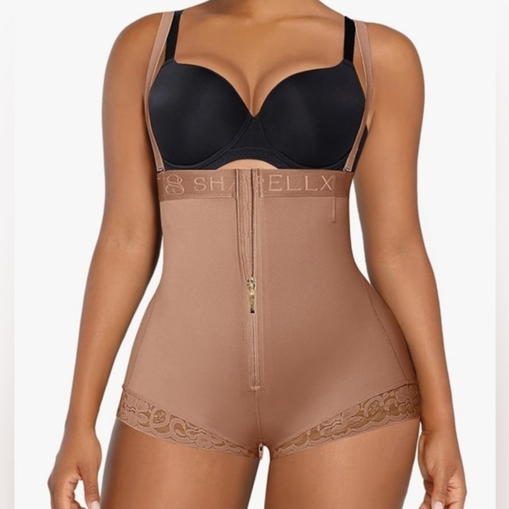 NWT SHAPELLX Shapewear Tummy Control Butt Lifter High Waist Open Bodysuit 4XL